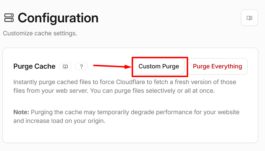 Use "Custom Purge"